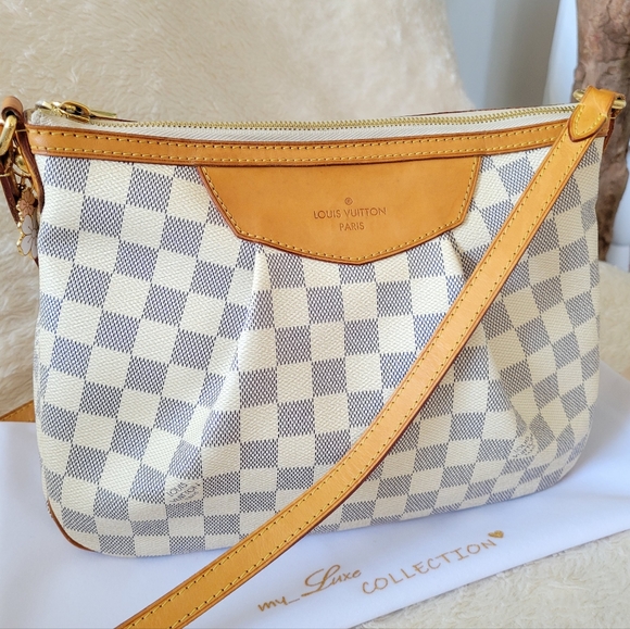 Discontinued ❤ Authentic LV Siracusa PM Damier Azur Crossbody Bag - Picture 4 of 16